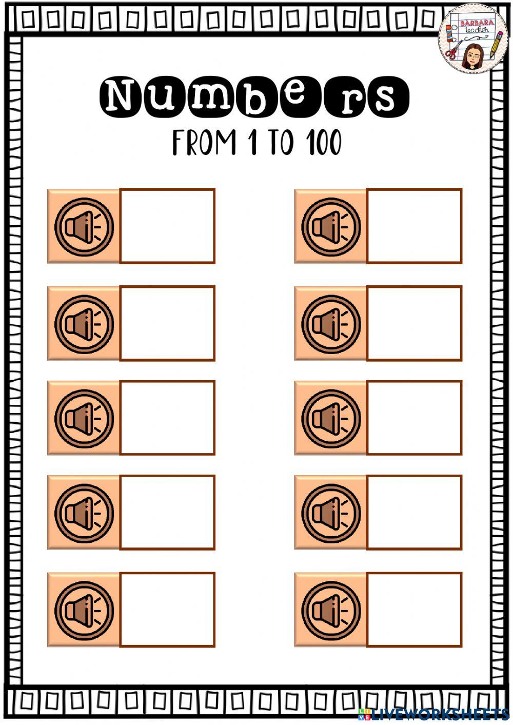Numbers 1-100 Numbers 1-100