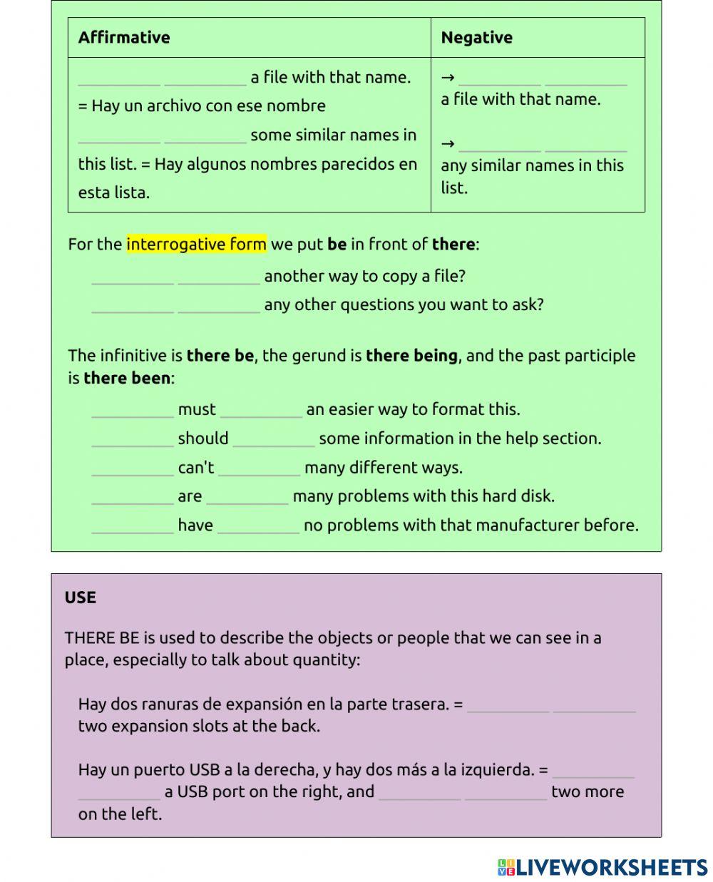 ICT 3.2 - there be - form - meaning - use 2265028 | Juan