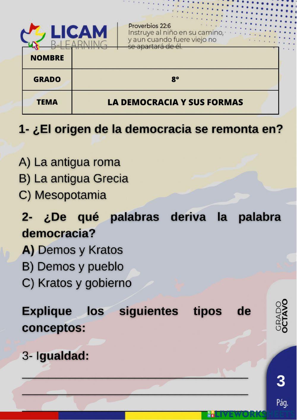 Que es la democracia y formas de democracia.
