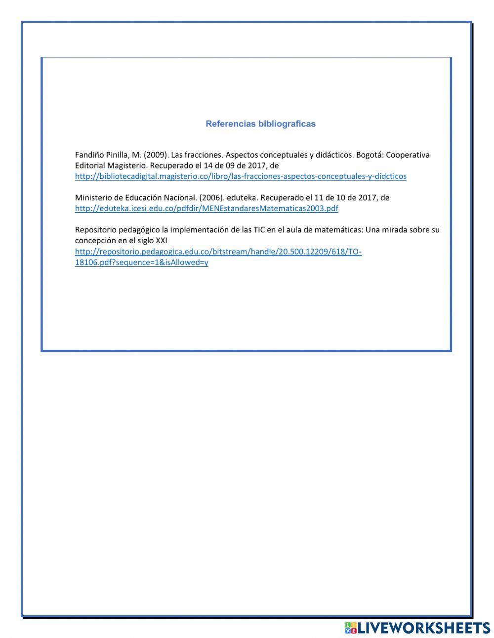 Introducción a las fracciones con las tic