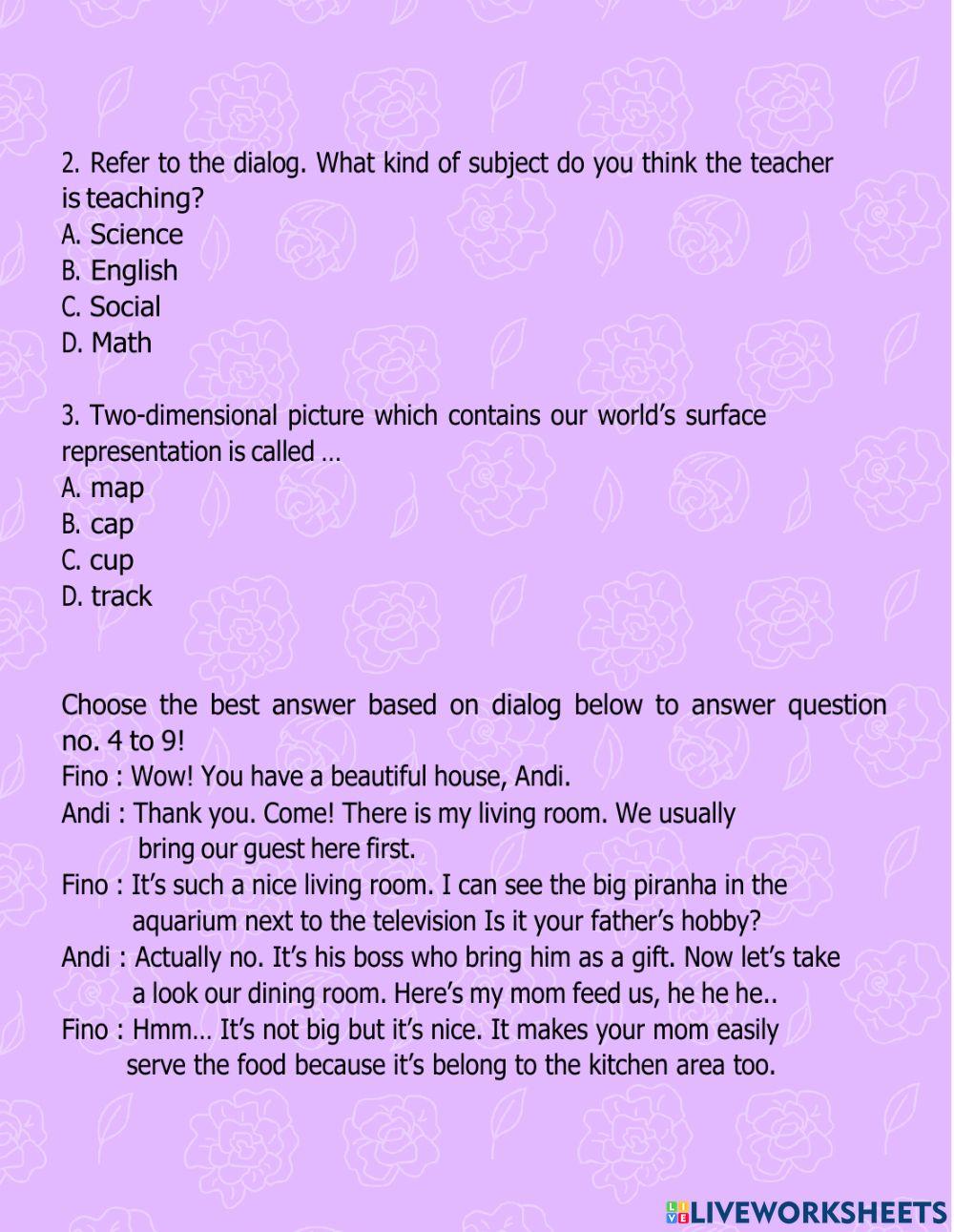 English worksheet