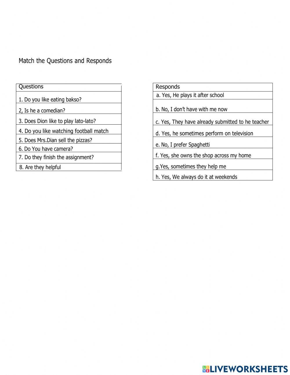 English worksheet