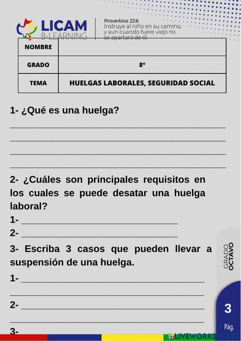 Huelgas laborales y seguridad social.