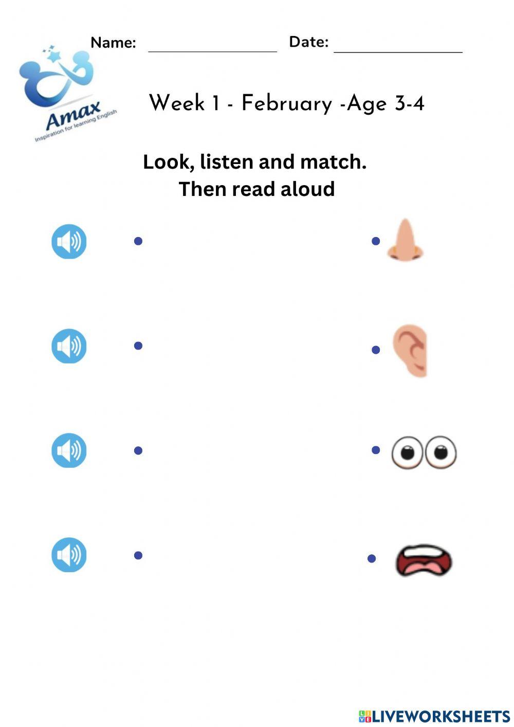 Week 1 - February - Age 3-4