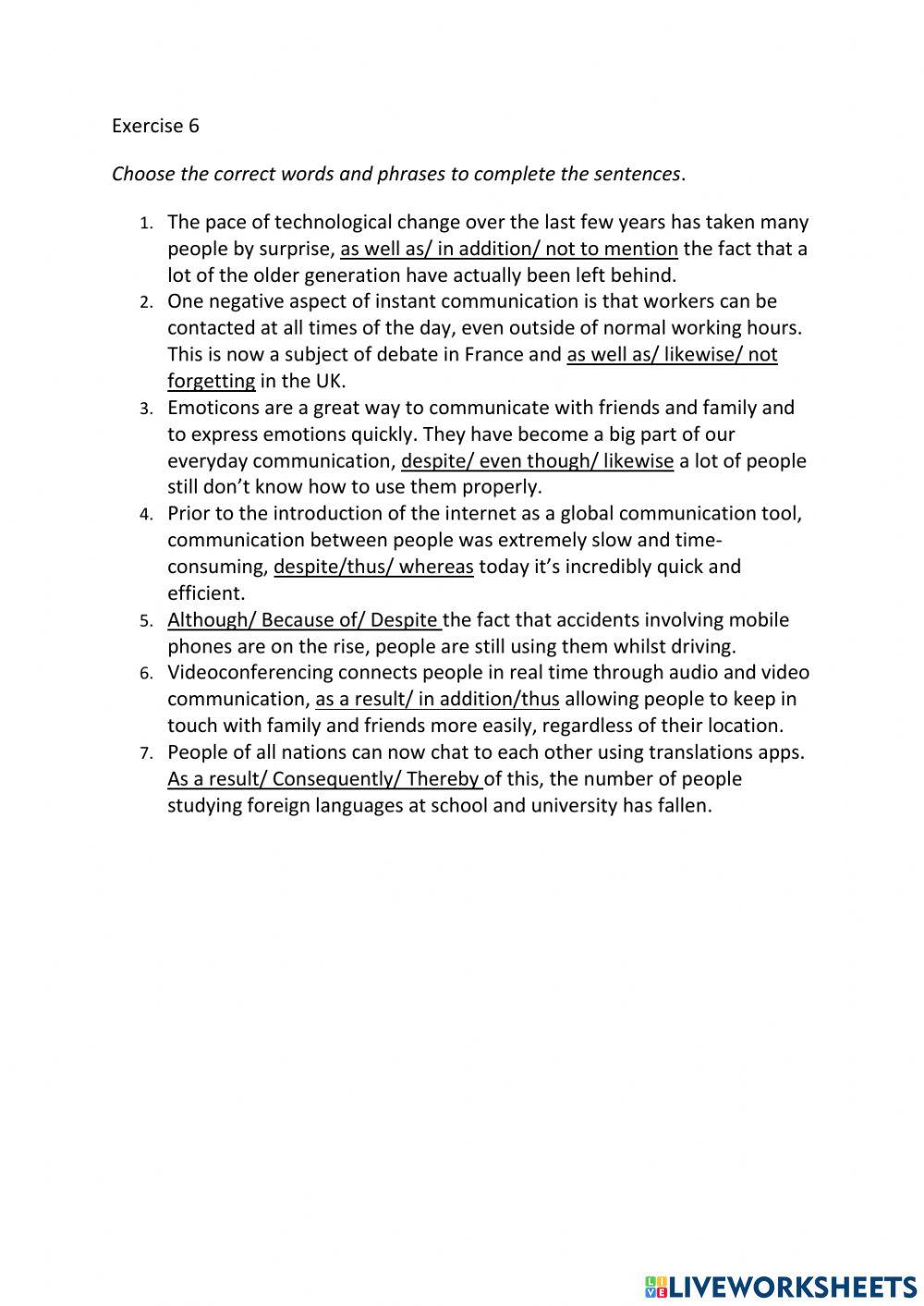 IE3, Unit 6, Writinmg, Exercise 6