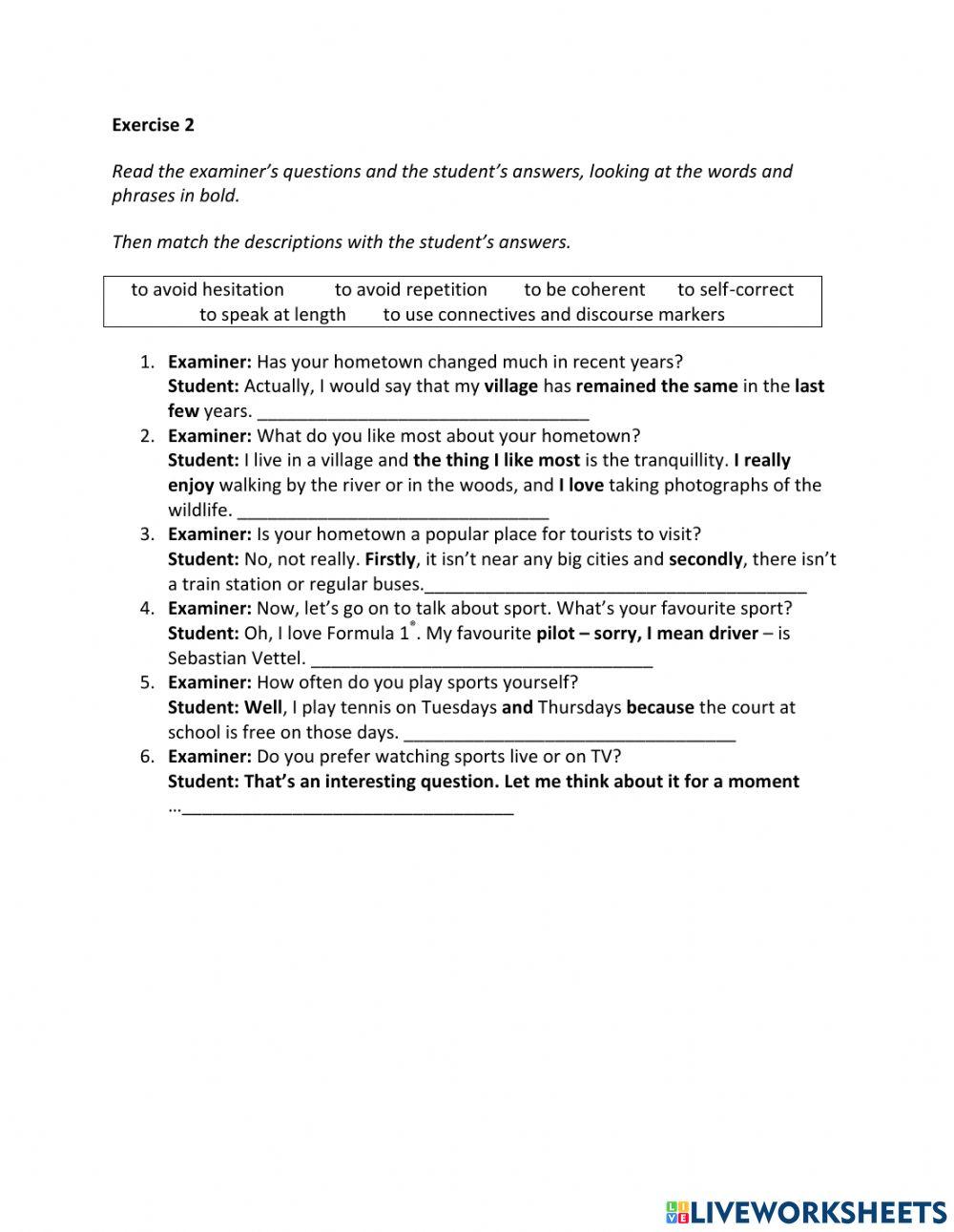IE2, Unit 6, Speaking, Exercise 2