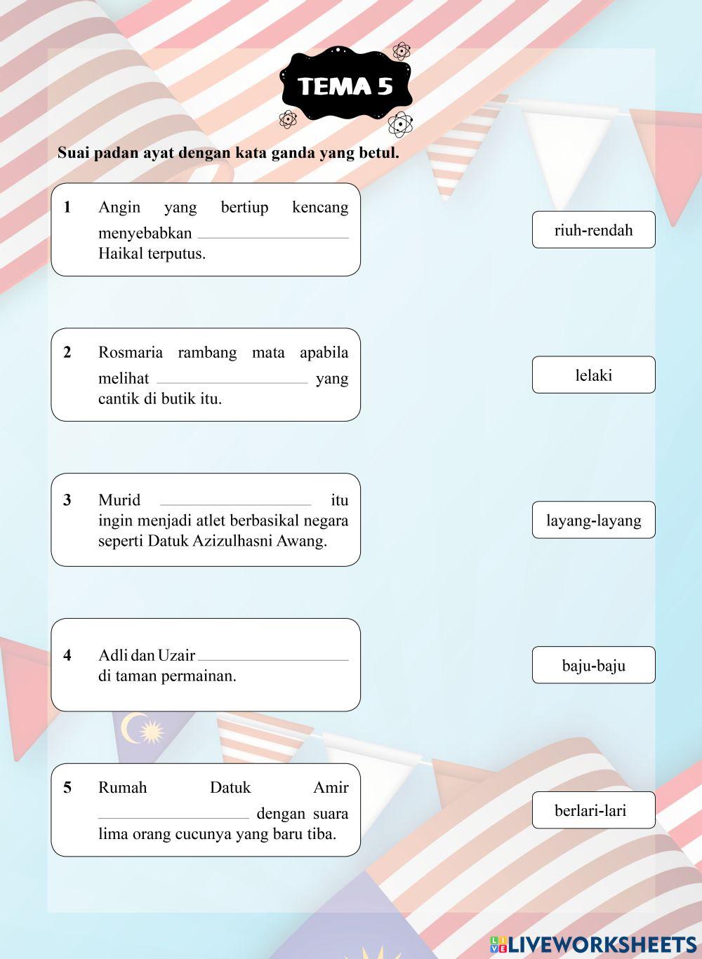 Tutor Sukses 2023-24 Bahasa Melayu Tahun 4 - Tema 5