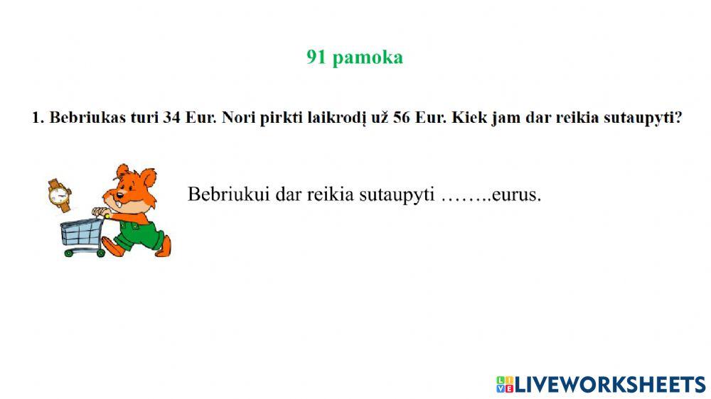 Dviženklių skaičių atimtis