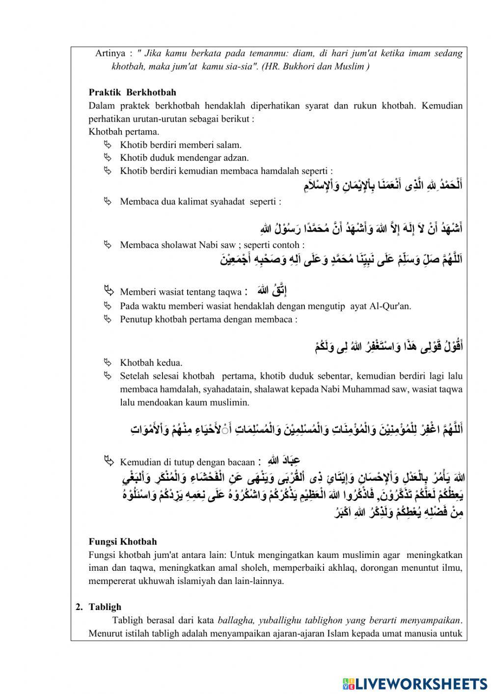 Lkpd khutbah tabligh dan dakwah