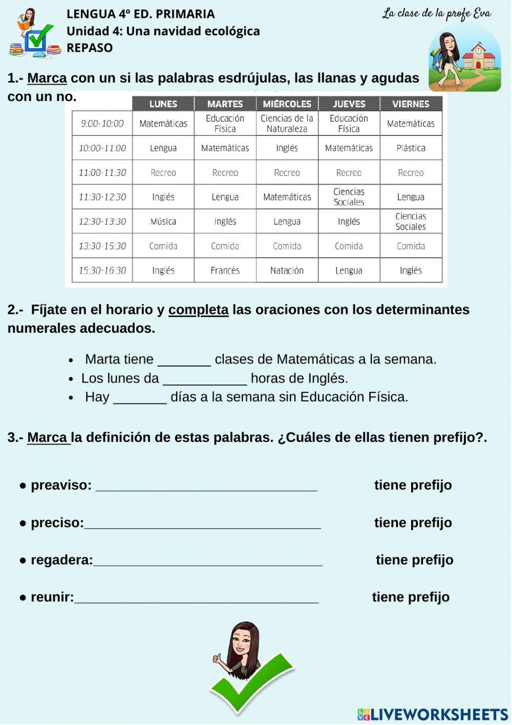 Repaso lengua 4º