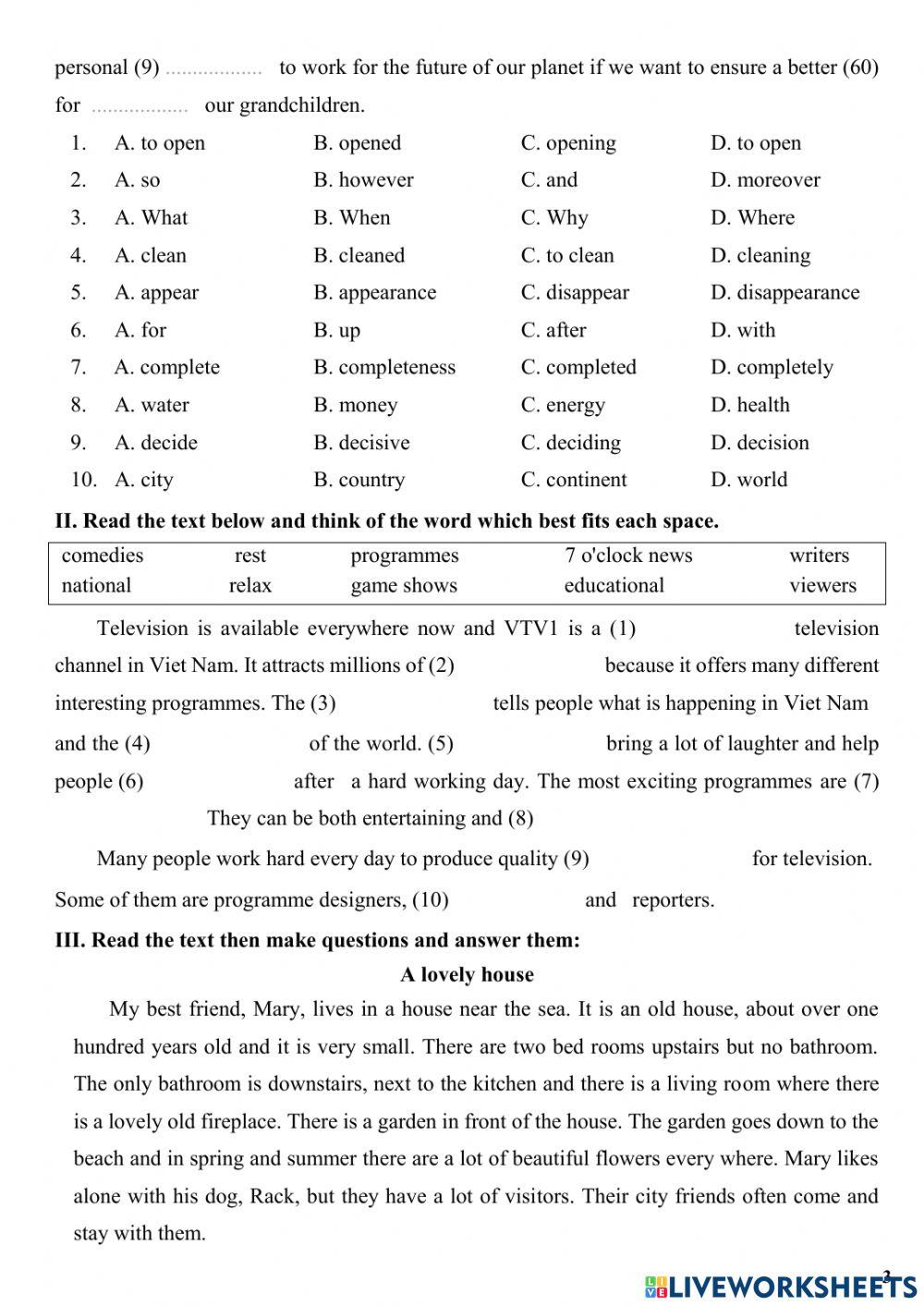 Grade 6 TEST DRILL (advanced)