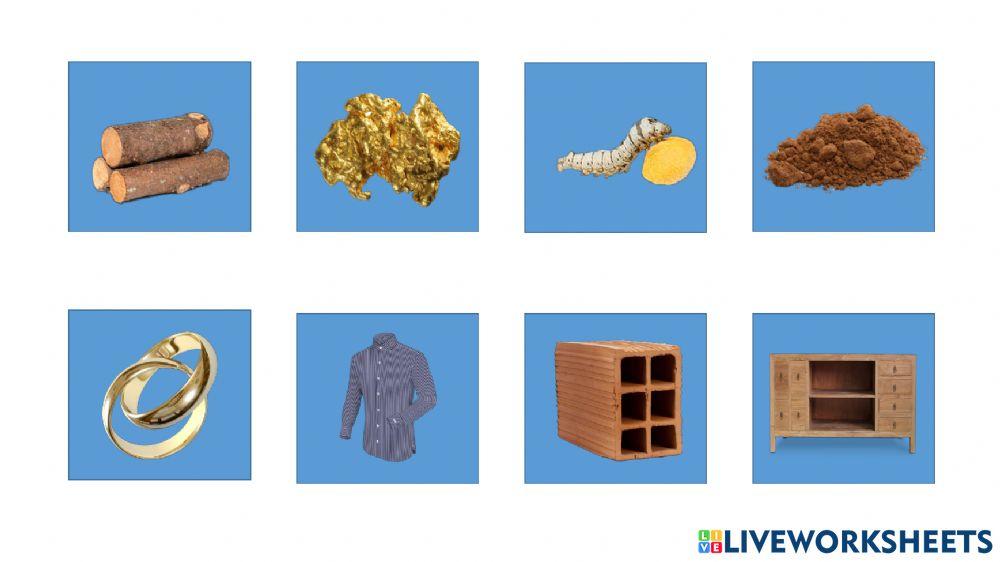 Materia prima - producto elaborado