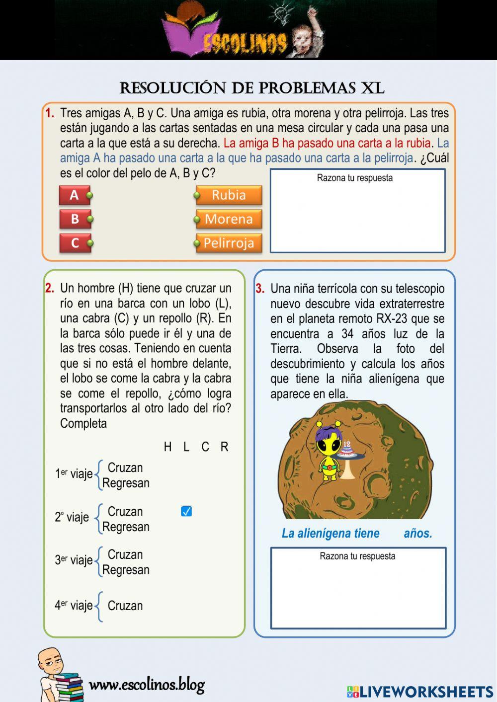 Matemáticas 5º. Resolución de problemas XL