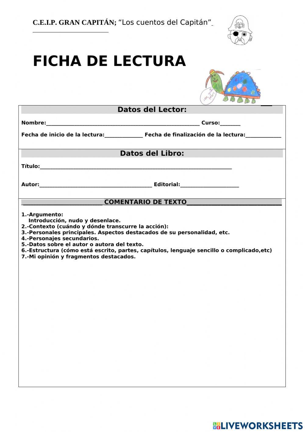 Ficha de lectura CEIP Gran Capitán