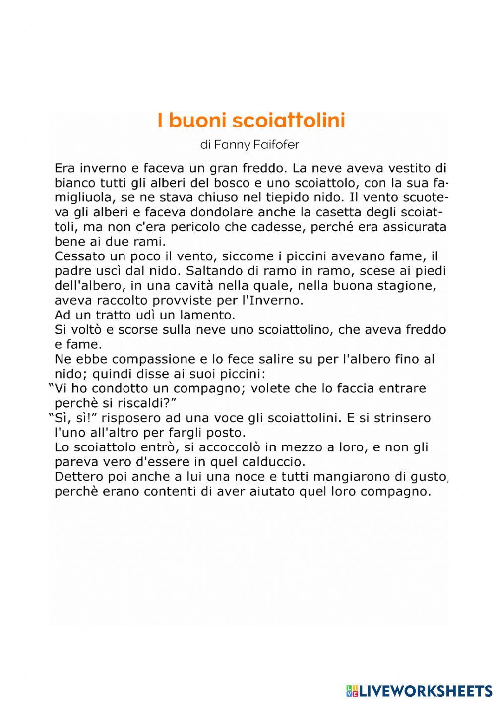 Ascolto e comprensione del testo