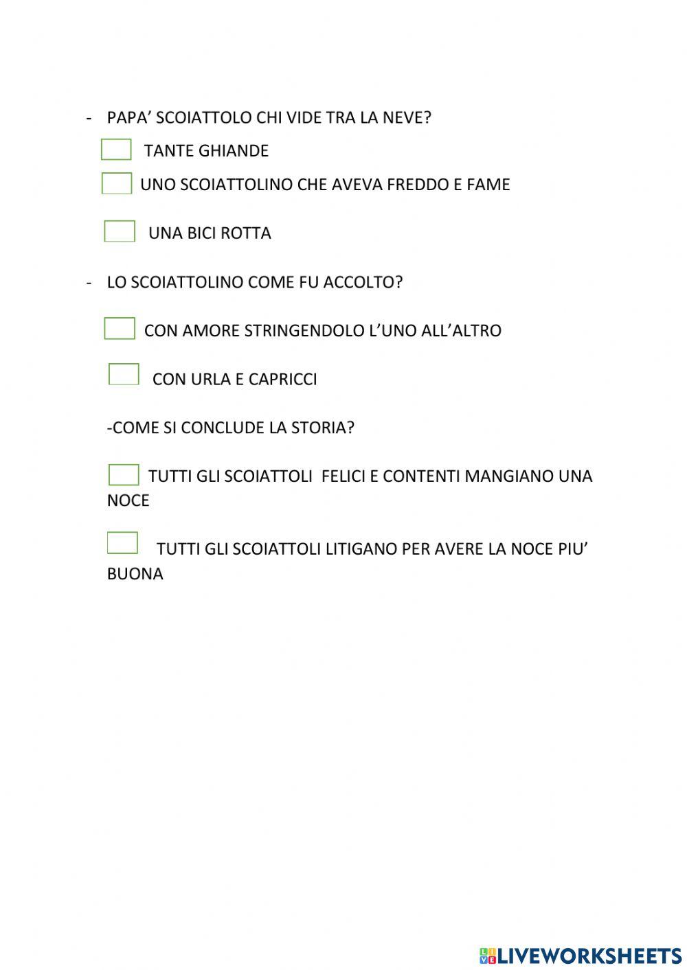 Ascolto e comprensione del testo