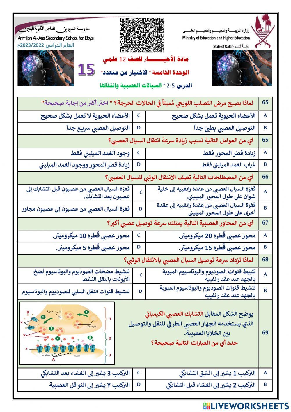 اختياري 15 جهد الفعل الجهاز العصبي