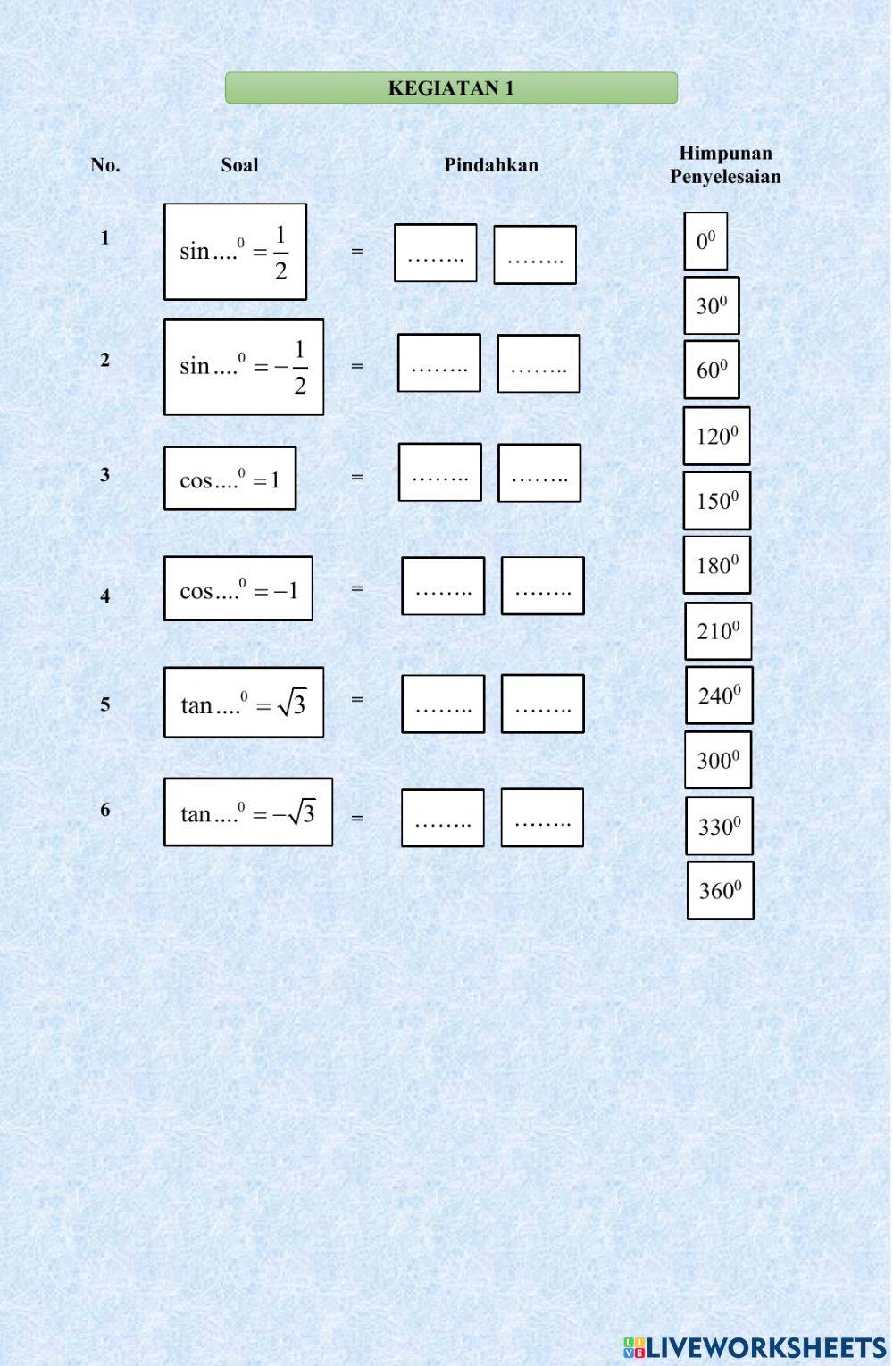 LKPD Persamaan Trigonometri 1