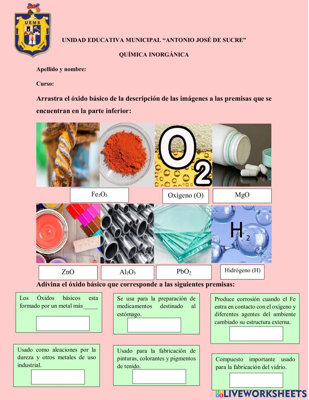 Óxidos básicos o metálicos