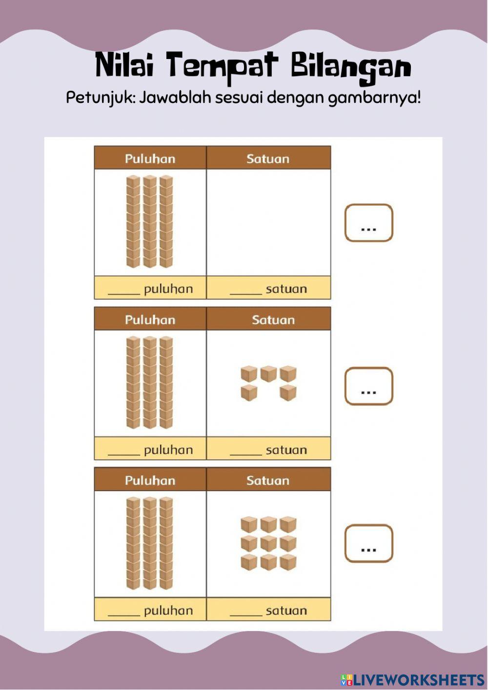 LKPD Membilang 21-40 Kelas 1 Tema 5 Subtema 2