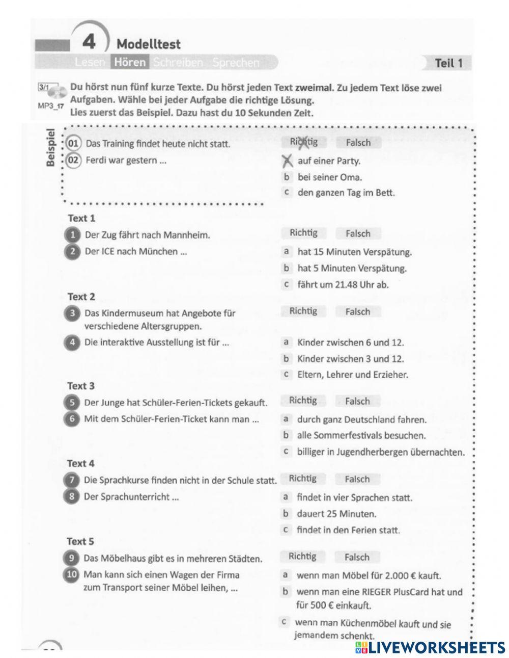 B1 PV Projekt B1 M4T1 Hören