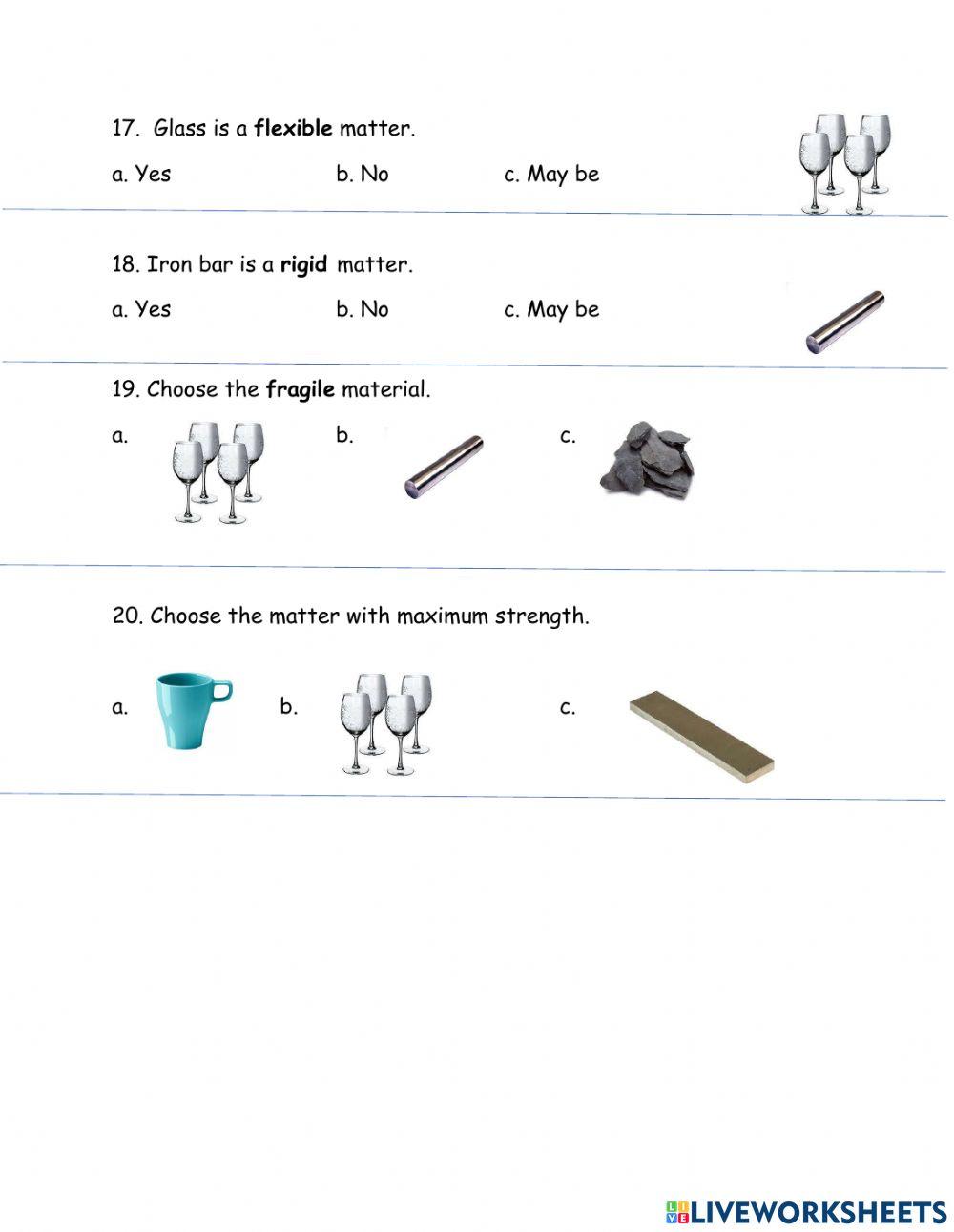 States of matter:physical properties