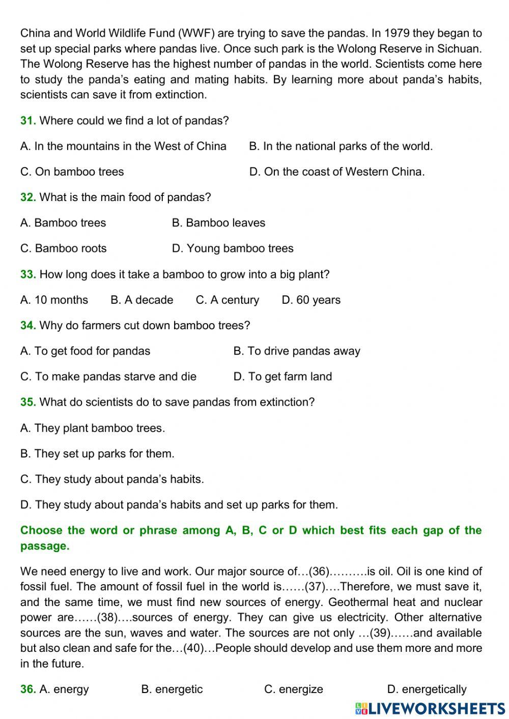 Đề thi hk2 lớp 11