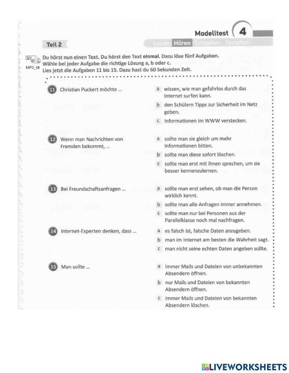 B1 PV Projekt B1 M4T2 Hören