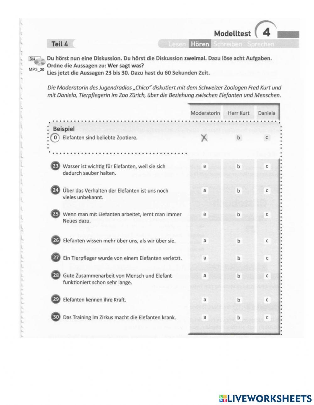 B1 PV Projekt B1 M4T4 Hören