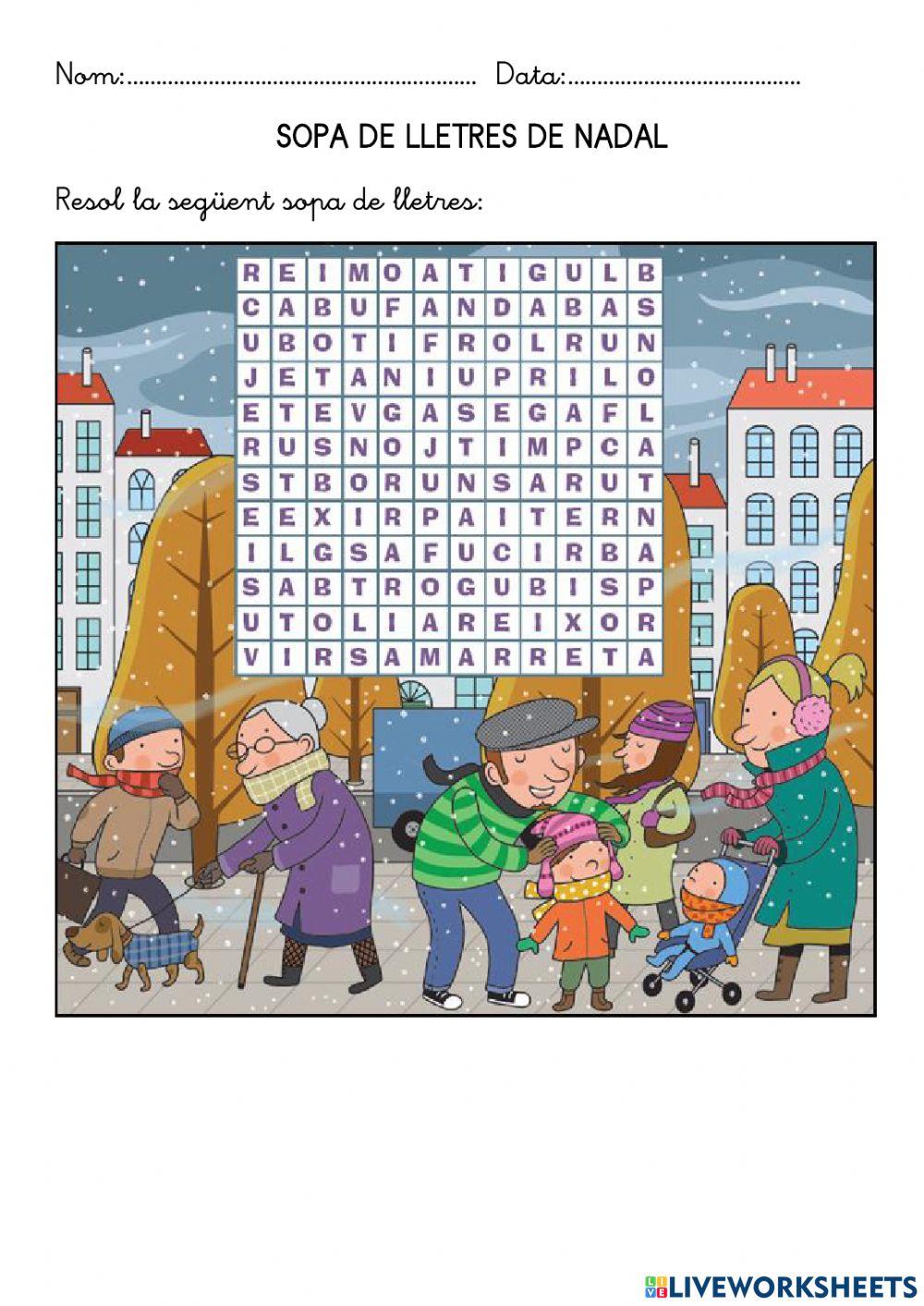Sopa de lletres hivern