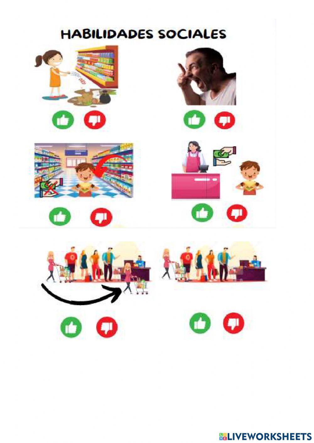 Habilidades sociales e el supermercado