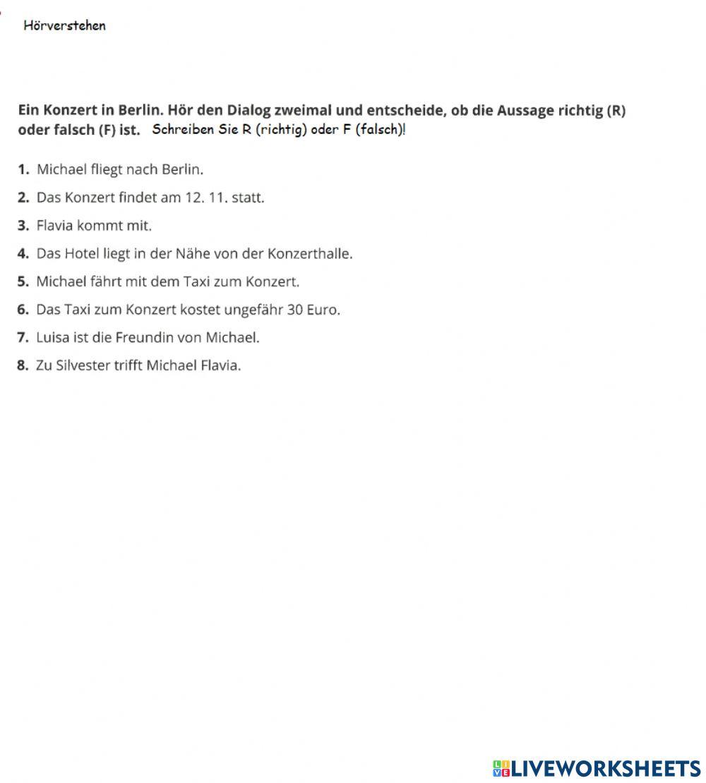 Hörverstehen - Reise nach Berlin