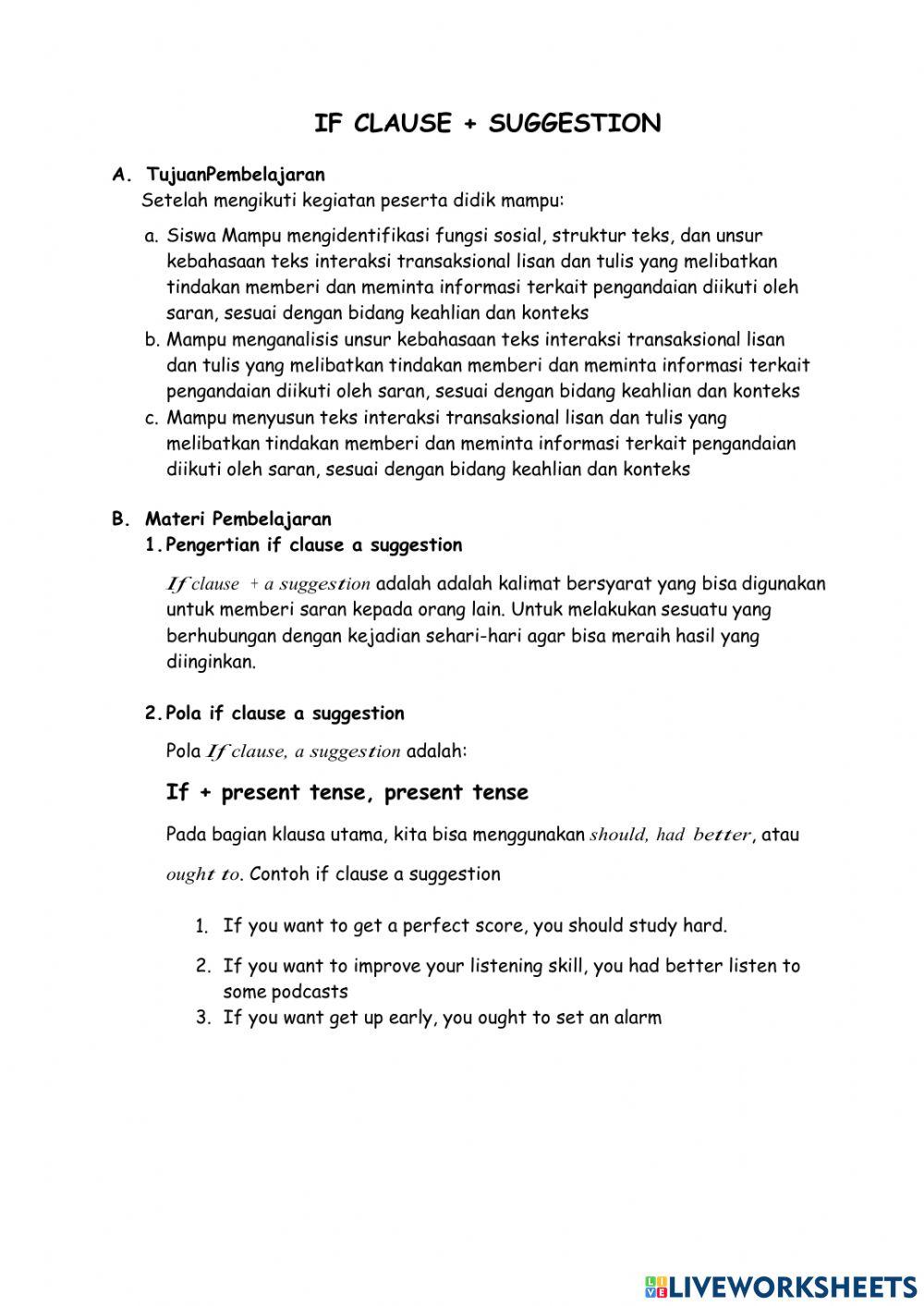 If Clase + Suggestion