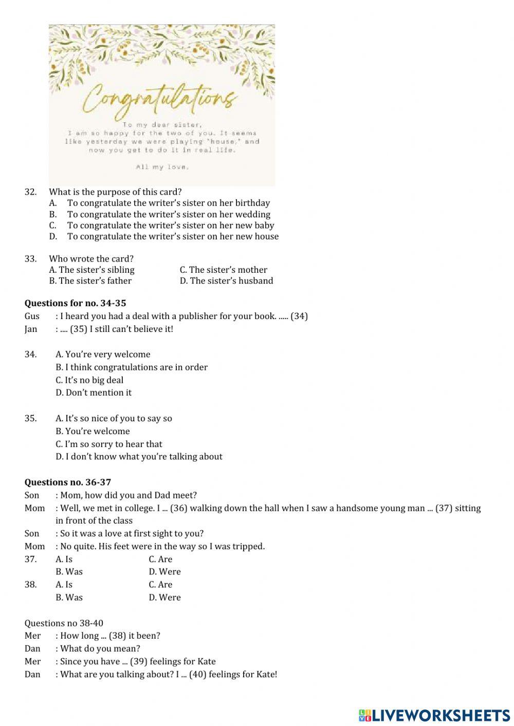 Soal PAS Semester 1 Bahasa Inggris Kelas 9
