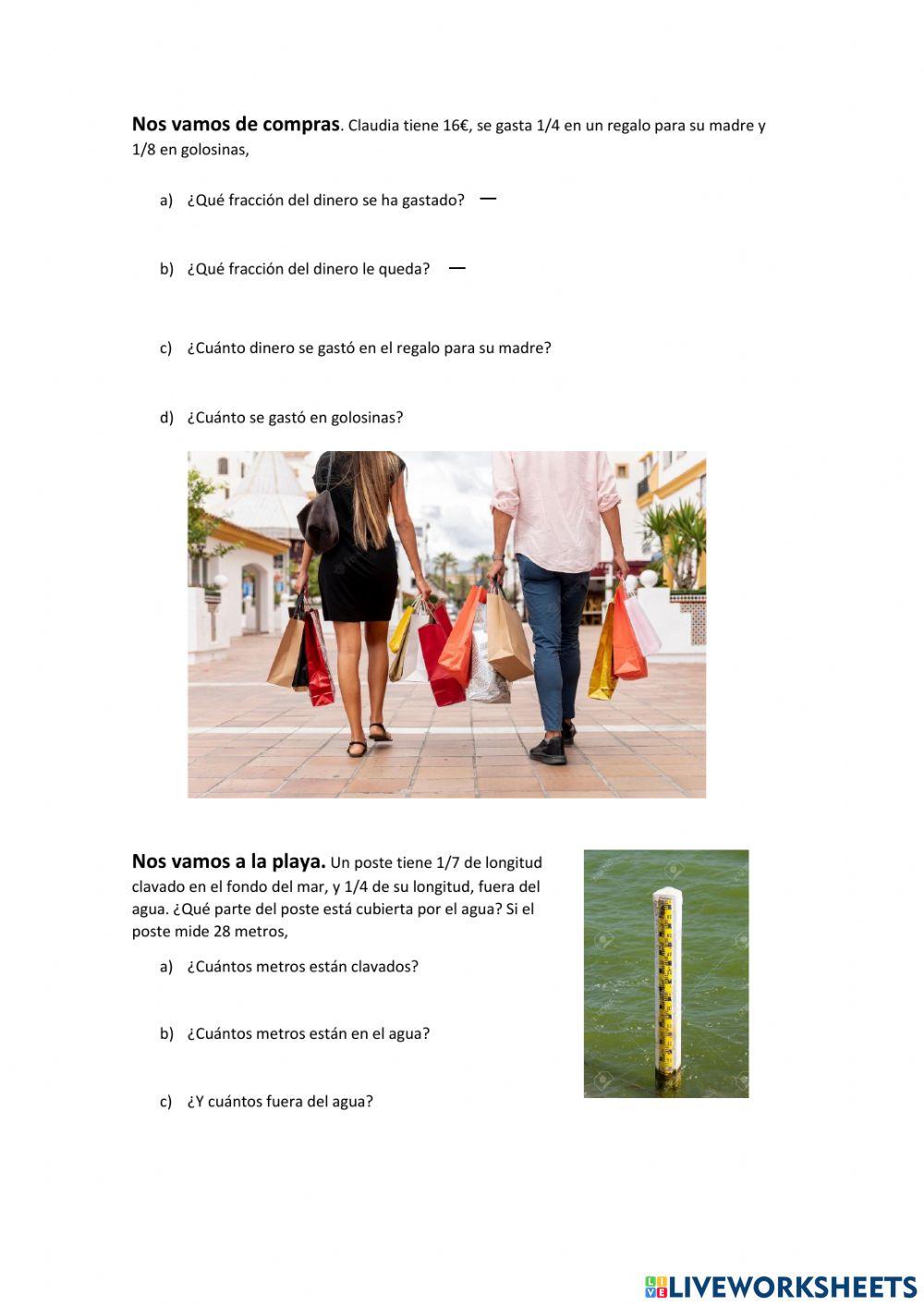 Problemas de fracciones