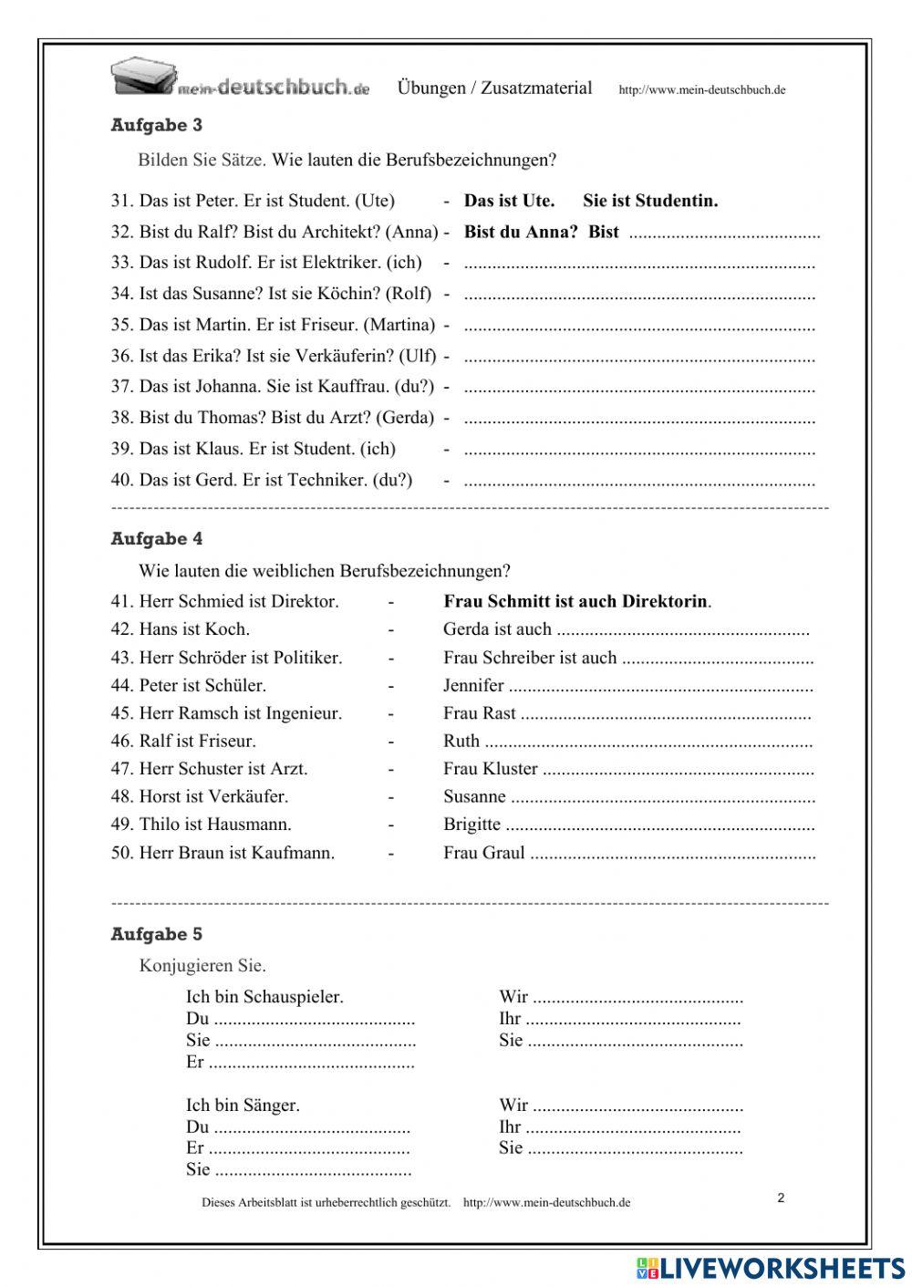 Verb Sein im Präsens 002