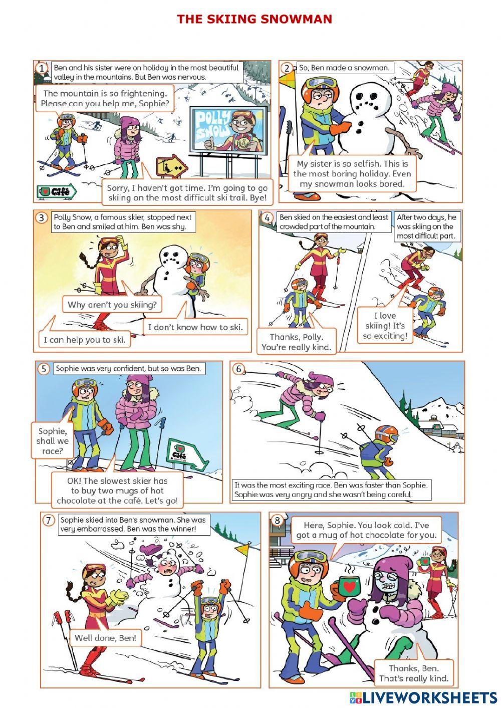 Adjectives - The Skiing Snowman