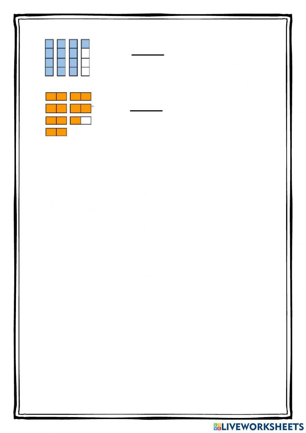 Fraccions - Major, menor o igual a la unitat