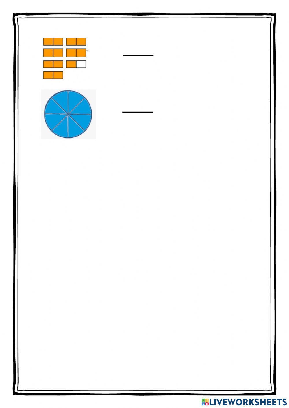 Fraccions - Igual, menor i major a la unitat