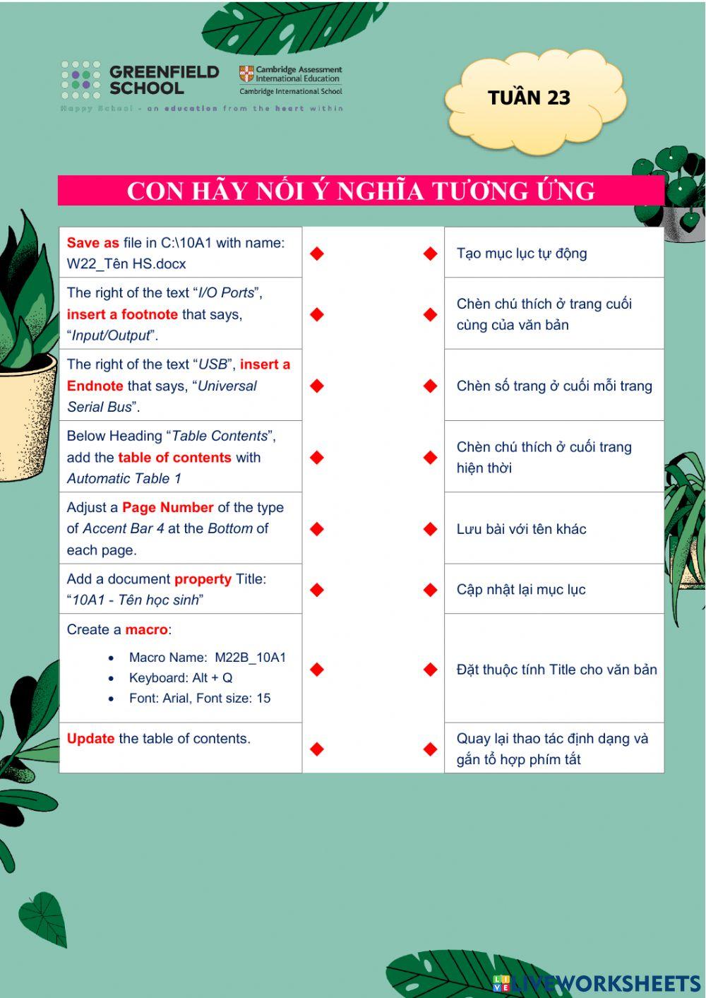 Khối 10-Phiếu 23