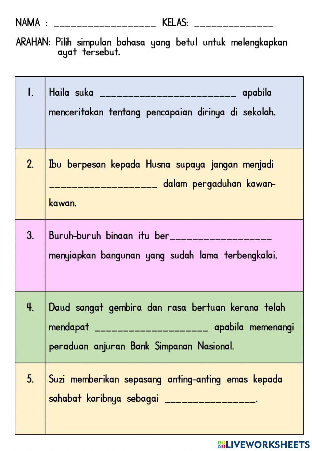 Simpulan bahasa Simpulan bahasa