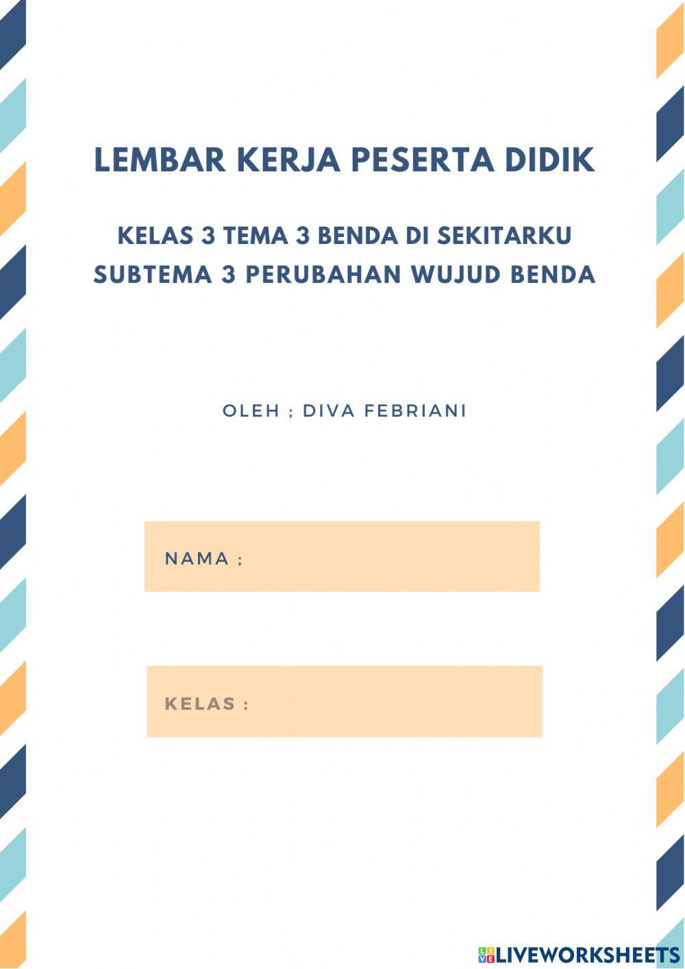 Soal LKPD (Perubahan Wujud Benda)