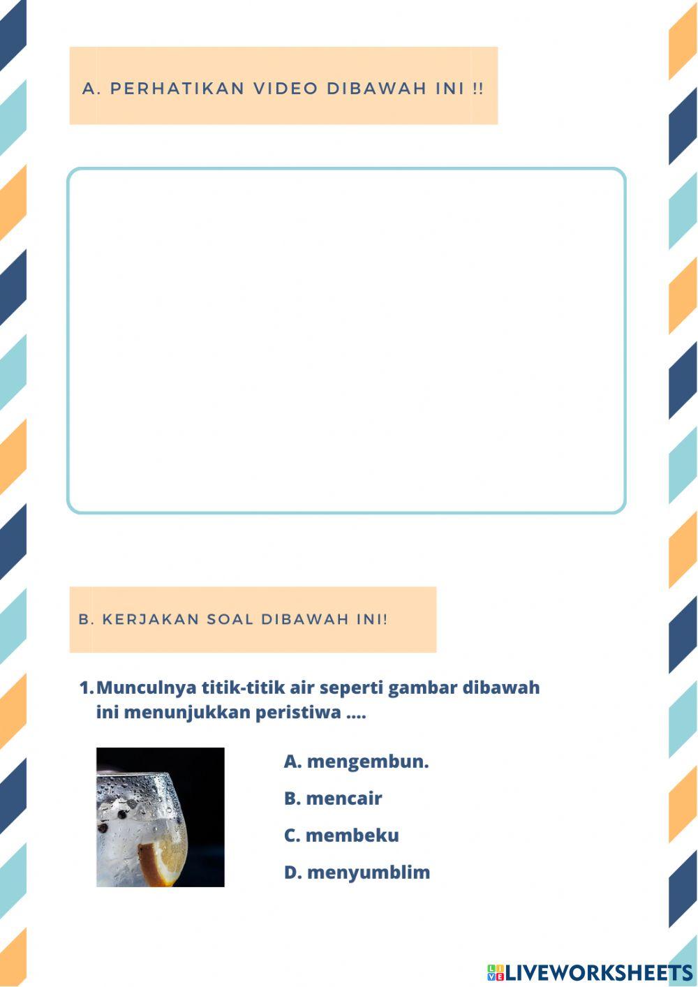 Soal LKPD (Perubahan Wujud Benda)