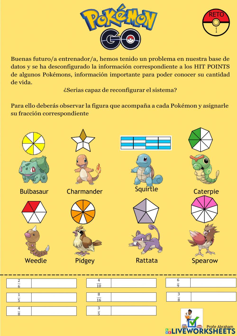 Pokémon reto 1 fracciones