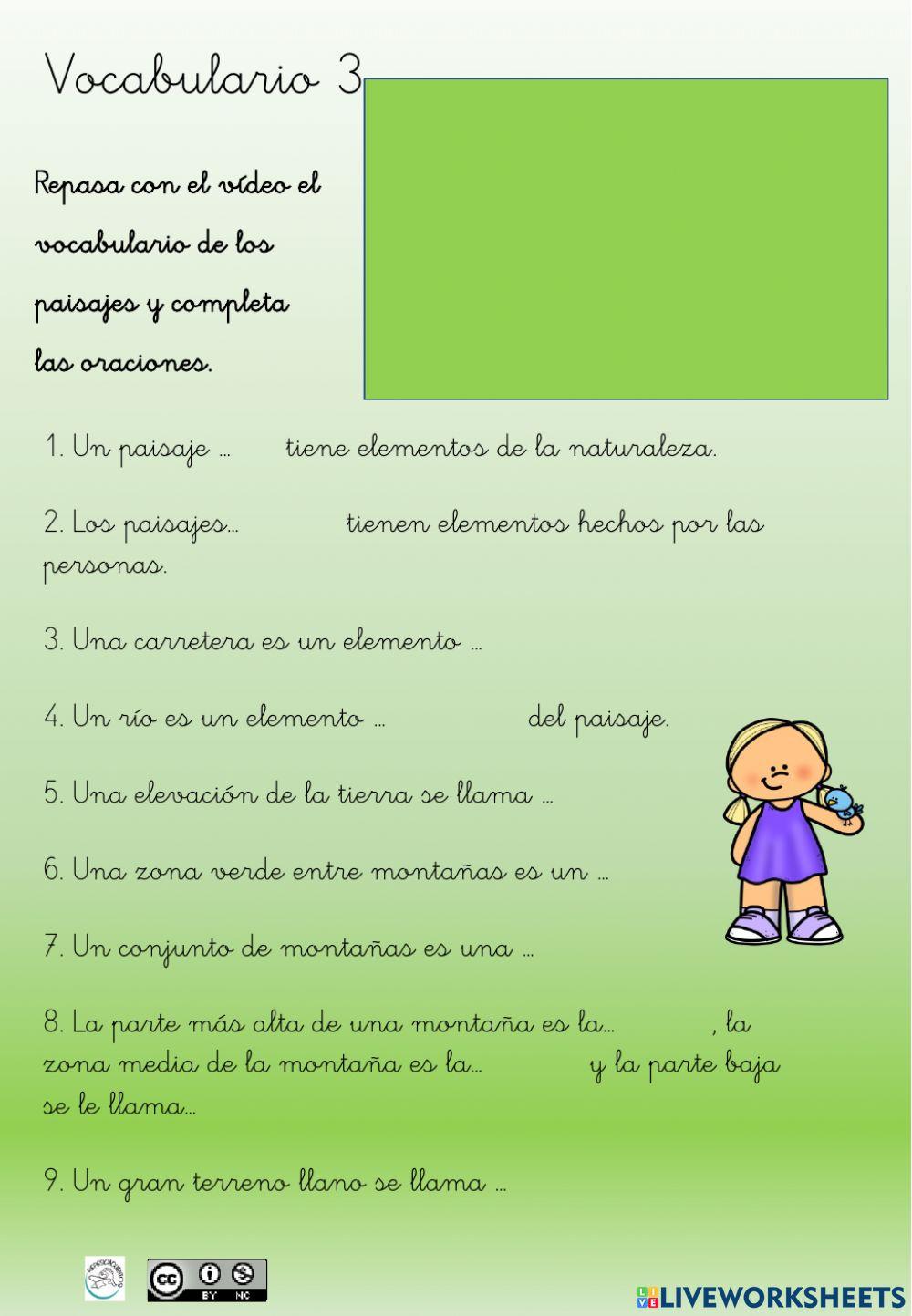 Vocabulario del paisaje