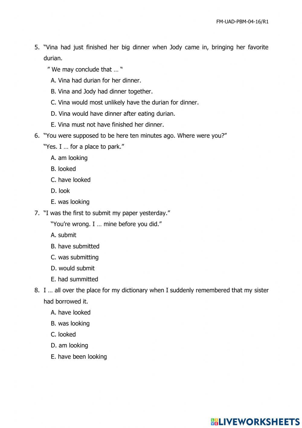 UAS Bahasa Inggris SI dan FiS