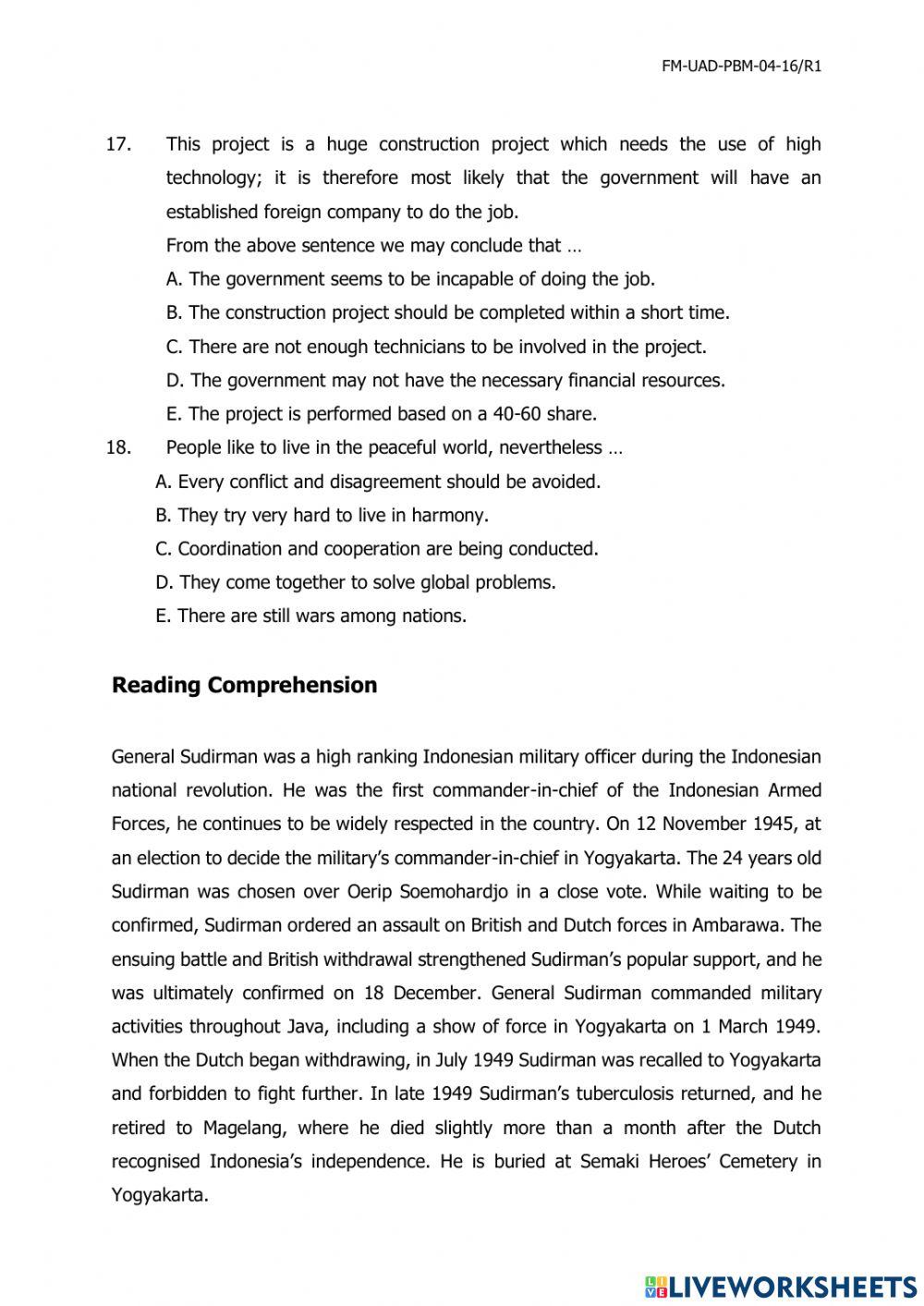 UAS Bahasa Inggris SI dan FiS