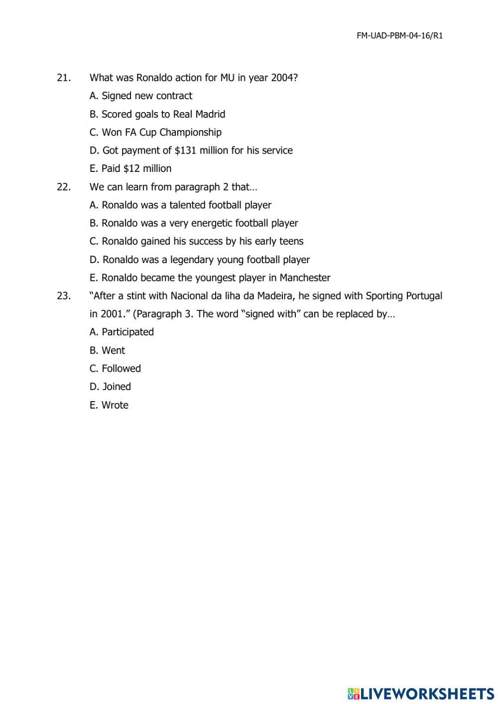 UAS Bahasa Inggris SI dan FiS