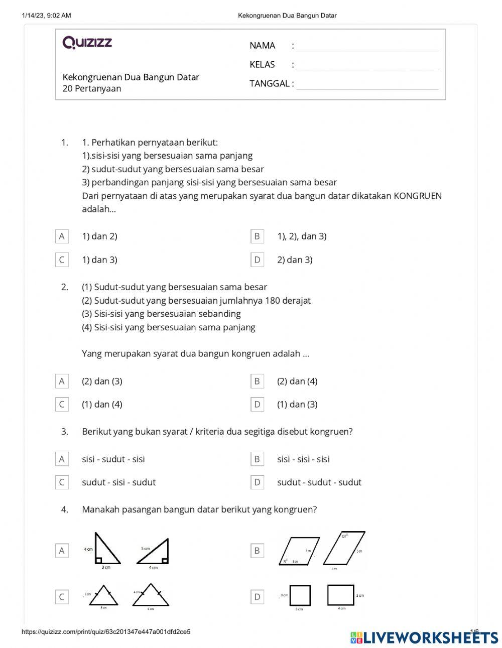 Kekongruenan Dua Bangun