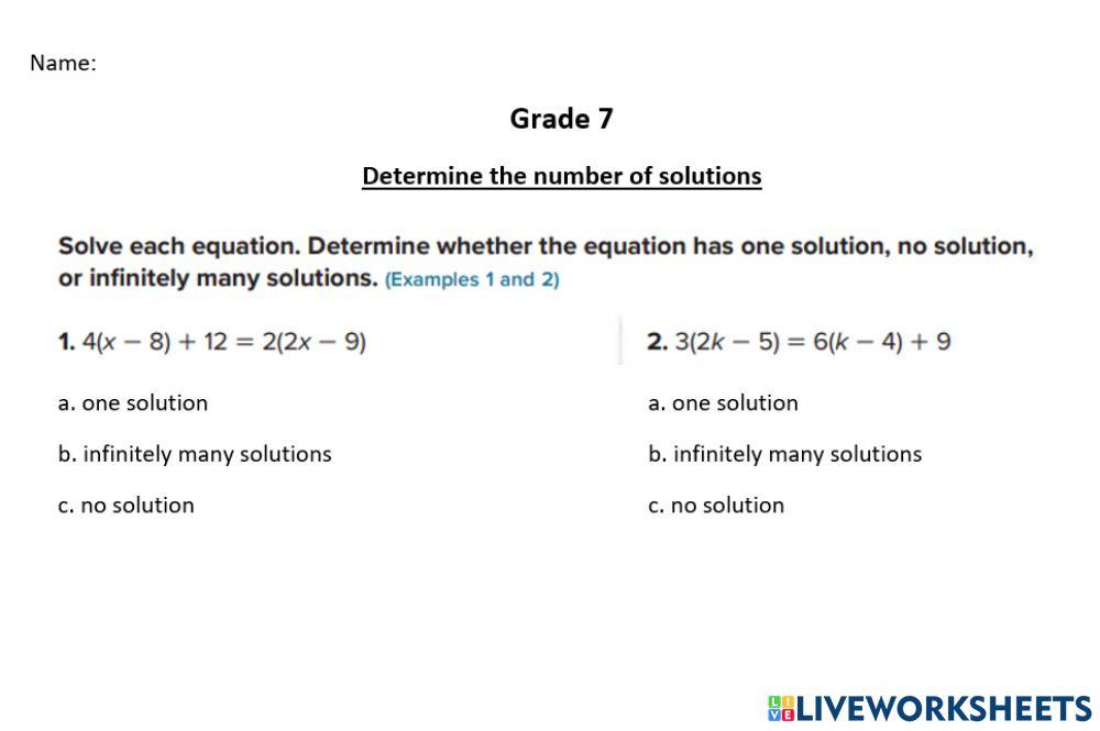 2267425 determine the number of solutions